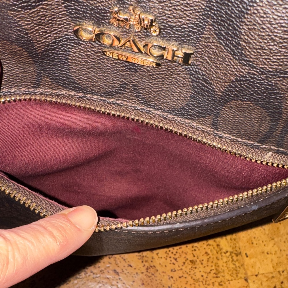 Coach Dark Brown and Red Crossbody Bag - Picture 7 of 7